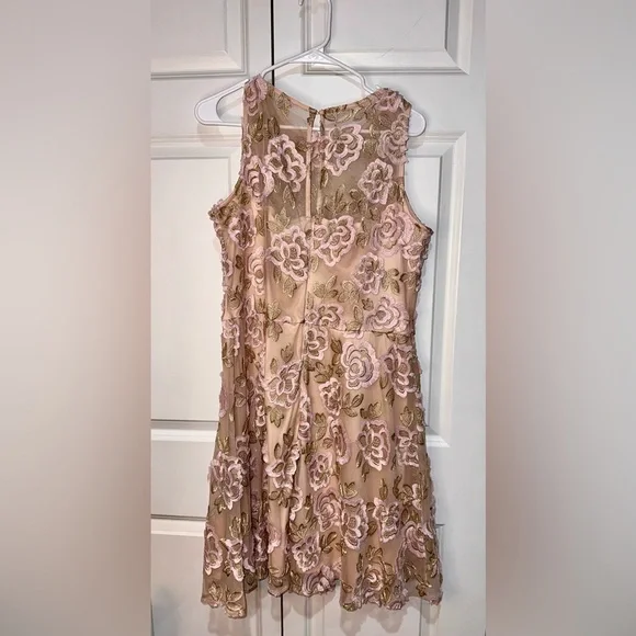 Taylor Pink and Gold Lace Dress 16 (party, cocktail) - Picture 3 of 5